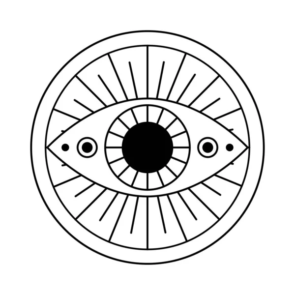 Das Auge Des Bösen Okkultes Mystisches Emblem Tätowiertes Grafikdesign Esoterische — Stockvektor