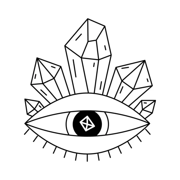 Malvado Símbolo Los Ojos Emblema Místico Oculto Tatuaje Diseño Gráfico — Vector de stock