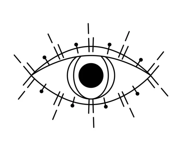 Символ Злого Глаза Оккультная Мистическая Эмблема Татуировка Графического Дизайна Эзотерическая — стоковый вектор