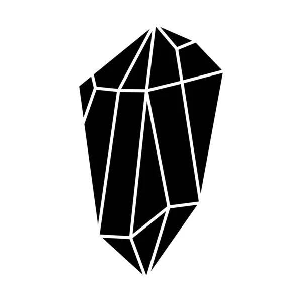 Black Geometric Crystal Design Element Polygon Icon Gem Stone Geometrical — Vetor de Stock