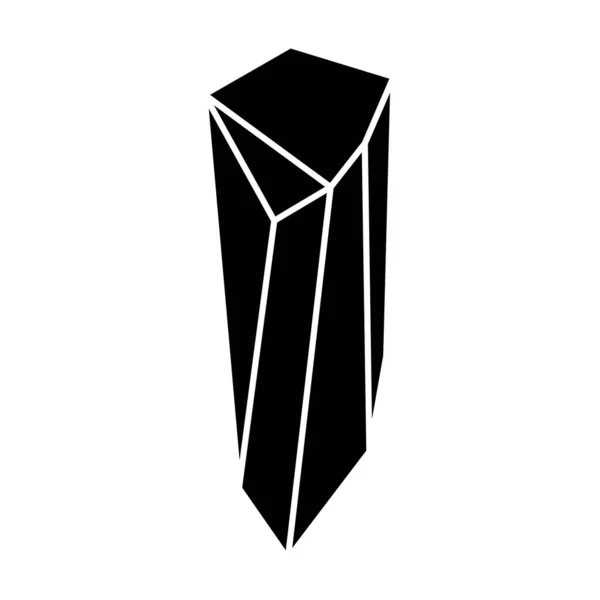 Black Geometric Crystal Design Element Polygon Icon Gem Stone Geometrical — Stockvektor
