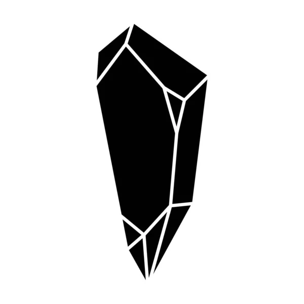 Black Geometric Crystal Design Element Polygon Icon Gem Stone Geometrical — Vetor de Stock