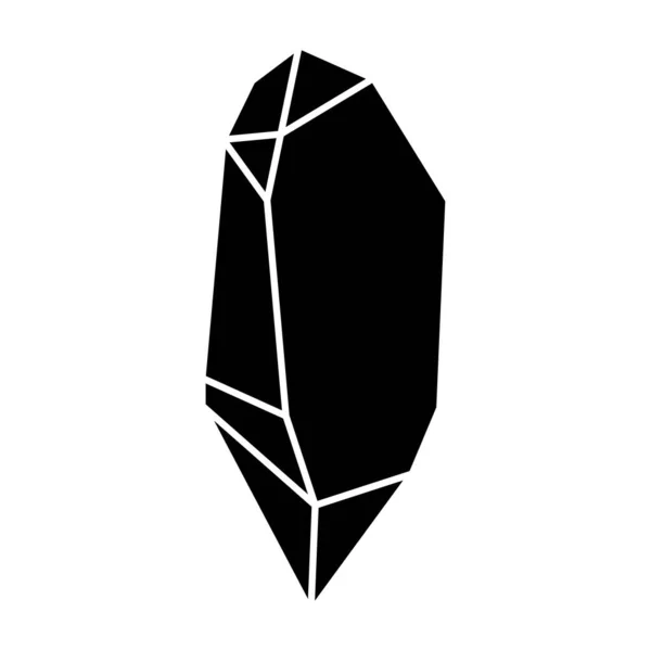 Чорний Геометричний Елемент Дизайну Кристала Значок Багатокутника Дорогоцінного Каменю Геометрична — стоковий вектор