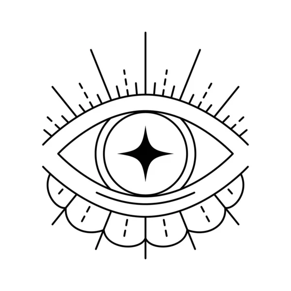 Mal Ver Símbolo Dos Olhos Emblema Místico Oculto Tatuagem Design — Vetor de Stock