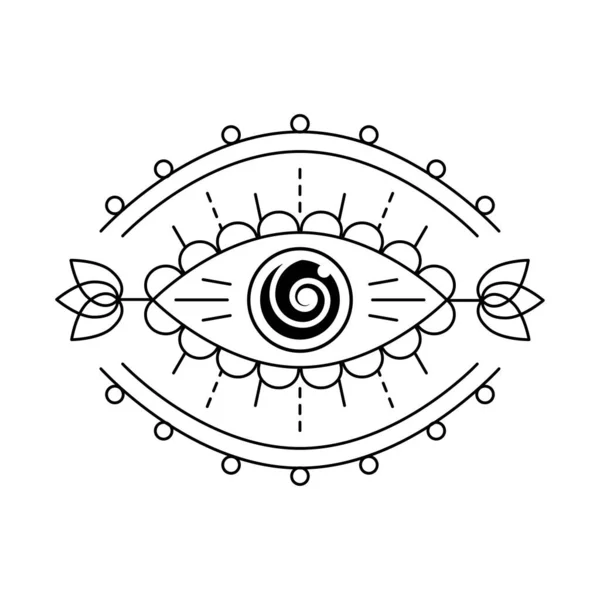 Evil Seeing Eye Symbol Occult Mystic Emblem Graphic Design Tattoo — Stockový vektor
