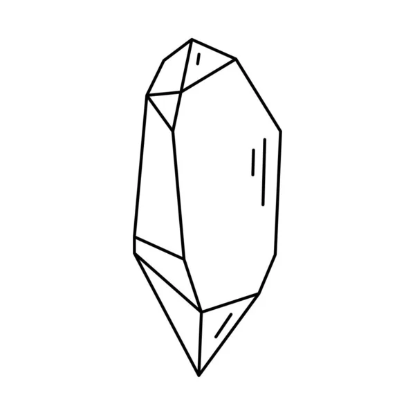 Crystal Shape Quartz Icon Line Art Gem Stone Geology Design — ストックベクタ