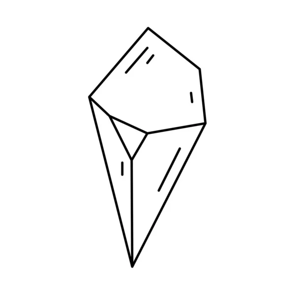 Crystal Shape Quartz Icon Line Art Gem Stone Geology Design — Vector de stock