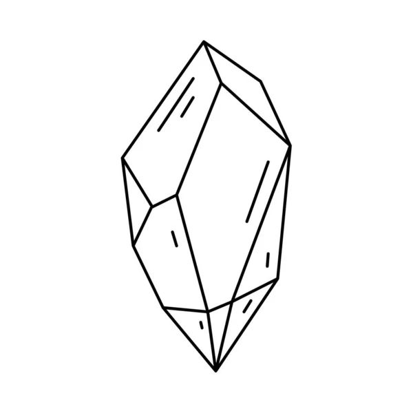 Crystal Shape Quartz Icon Line Art Gem Stone Geology Design — Vetor de Stock