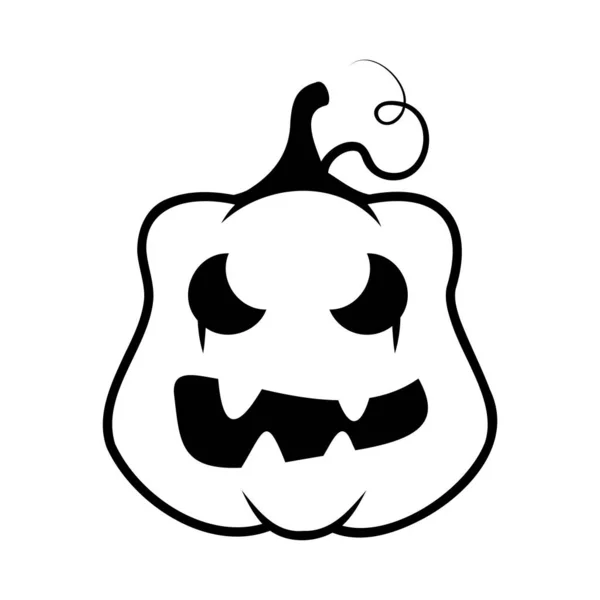 Line Art Halloween Pumpkin Jack Lantern Happy Halloween Pumpkin Icon — Stock vektor