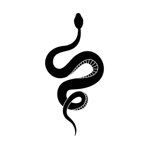 Чёрный Силуэт Змеи Изолированный Символ Рептилии Иконка Дикой Природы Змея Лицензионные Стоковые Векторы