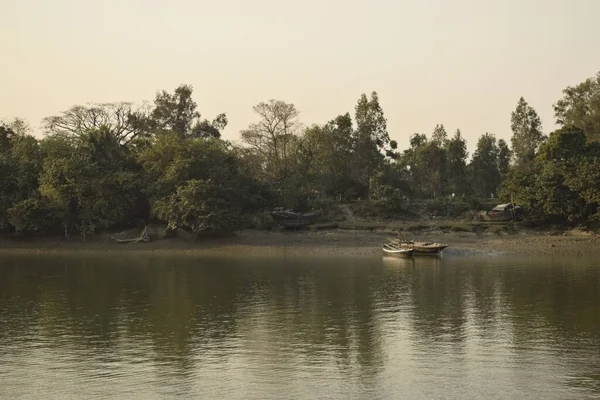 Canal Damodar Rio Garchumuk Bengala Ocidental Índia — Fotografia de Stock