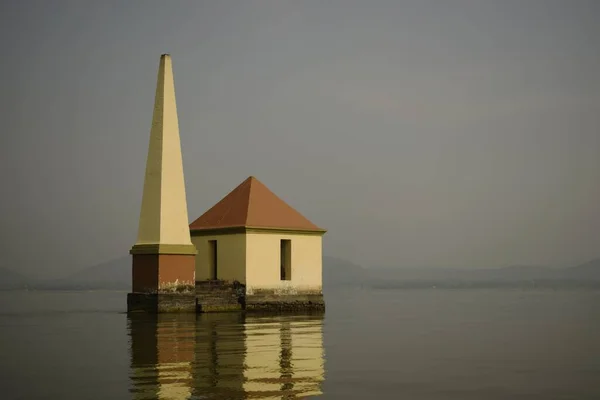 Ilha Café Manhã Lago Chilika Rambha Uma Estrutura Construída Histórica — Fotografia de Stock