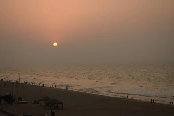 Nascer Sol Praia Mar Puri Odisha Índia — Fotografia de Stock