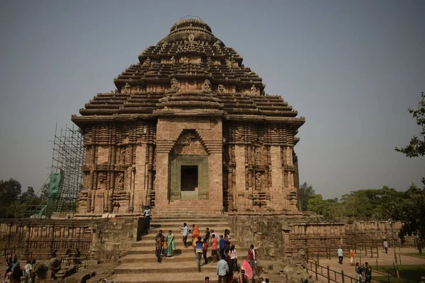 Konark Odisha Inde Mars 2022 Temple Soleil Konark Réparé Avec — Photo