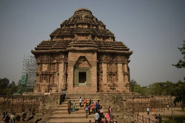 Konark Odisha India Marzo 2022 Templo Solar Konark Reparado Con —  Fotos de Stock