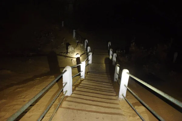 Escalier Vers Bas Intérieur Kailash Grotte Intérieur Kanger Vallée Parc — Photo