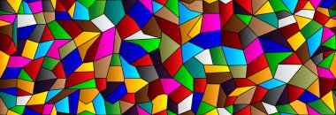 Soyut geometrik şekilli lekeli cam kilise. Kusursuz boyalı cam.. 