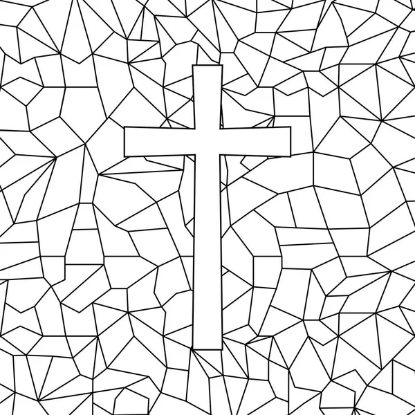 Croix Verre Teinté Noir Sainte Pâques — Image vectorielle