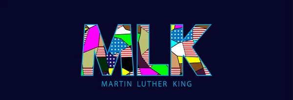 Martin Luther King Day Typographie Eps10 Lettres Multicolores Mlk — Image vectorielle
