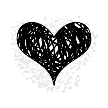 Hafif arkaplanda siyah kalp simgesi.