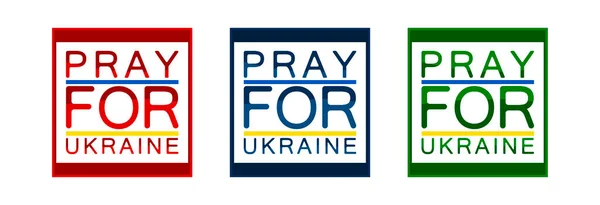 Ikoon Met Tekst Gebed Voor Oekraïne — Stockvector