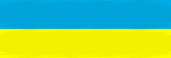 Yellow and blue flag of Ukraine. Vector banner. 