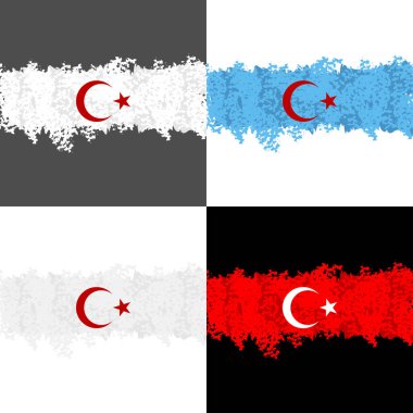 Yıldız ve hilal, İslam 'ın farklı renkte simgesi veya simgesi. 