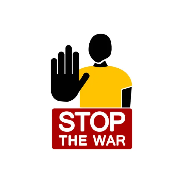 这个人展示了一个手心手势 意思是停止 停止战争图标 — 图库矢量图片