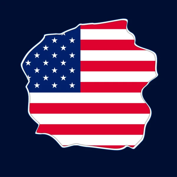 Upadły Kawałek Muru Flaga Stanów Zjednoczonych Ameryki — Wektor stockowy
