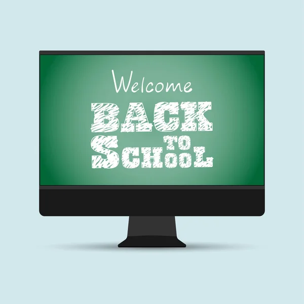 Welcome Back School Online Learning — Stock Vector