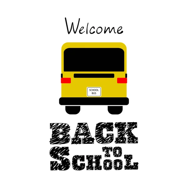 School Bus Invitation Return School — Stock Vector