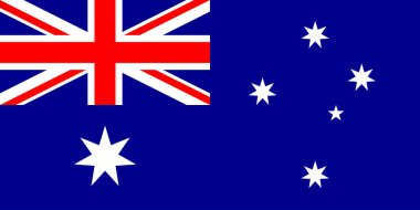 Avustralya 'nın parlak ulusal bayrağı. Vektör çizimi.