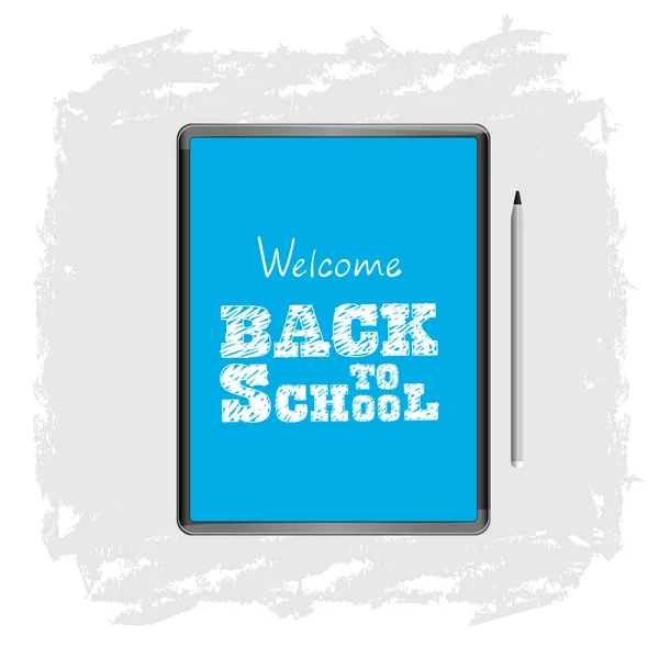 Welcome Online School Tablet School — Archivo Imágenes Vectoriales