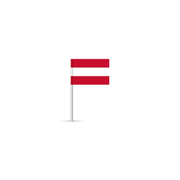 National Bright Mini Flag Austria Pole Vector Banner — Vettoriale Stock