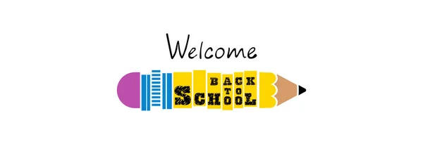 School Creative Pencil Back School Invitation — Stock Vector
