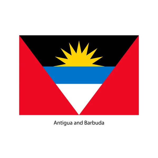 Bright Flag Antigua Barbuda White Background — Stock Vector