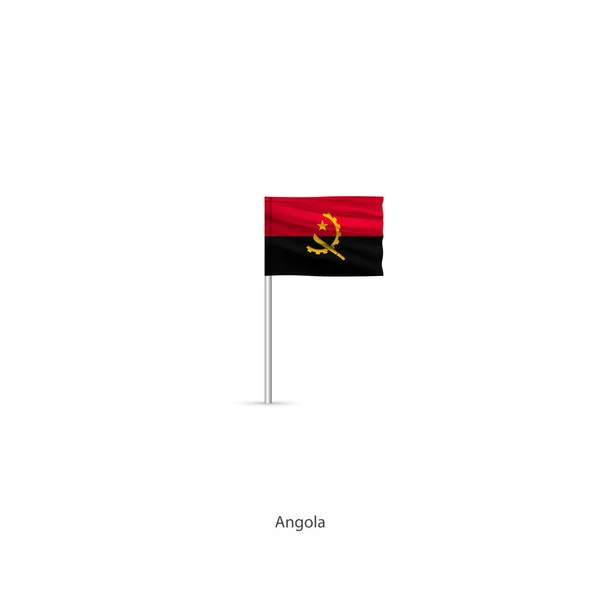 Anogola Flag Stick Sways Wind — Vetor de Stock