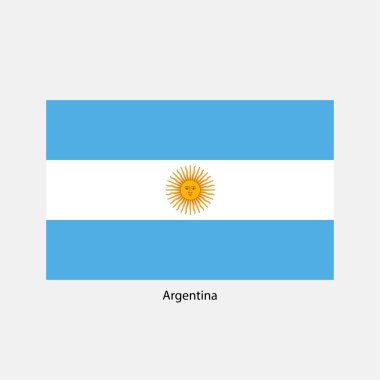 Argentina flag in white blue with May sun.