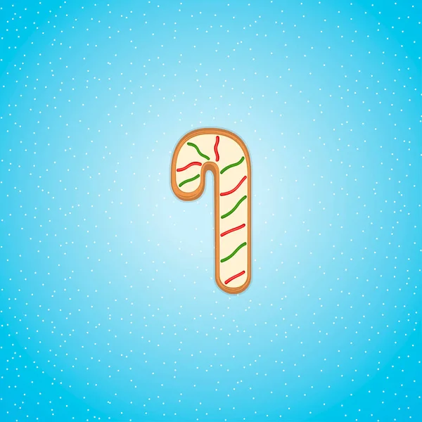 Gingerbread Cookies Shape Christmas Mint Stick Baking Decoration Holiday — Stockvektor