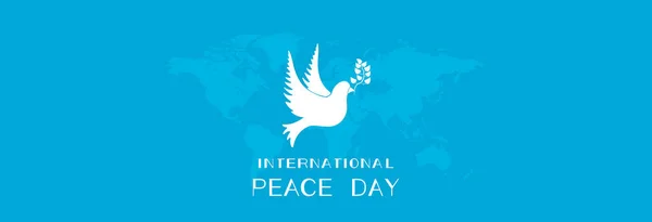 Modern Poster Dove World Map International Day Peace — 图库矢量图片