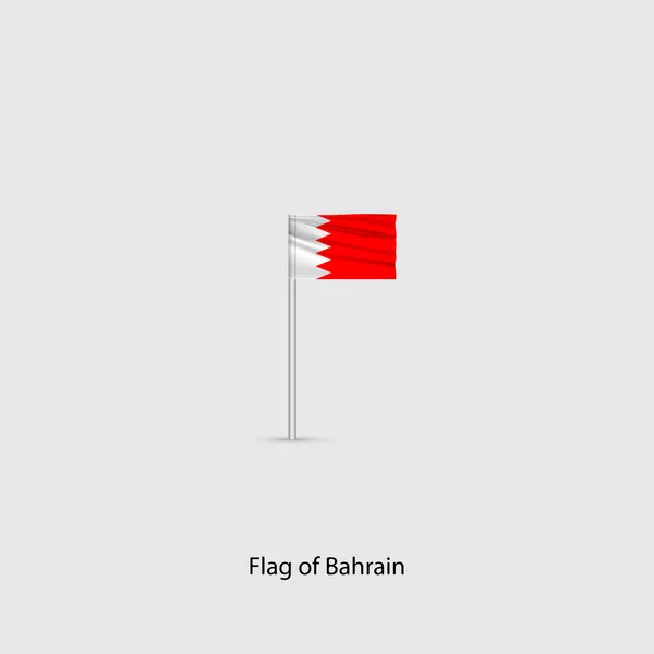 Krom Bir Direğin Üzerinde Bahreyn Ulusal Parlak Bayrağı Bayrak Günü — Stok Vektör