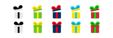 Kapalı ve açık şekilli bir fiyonk hediye paketi..