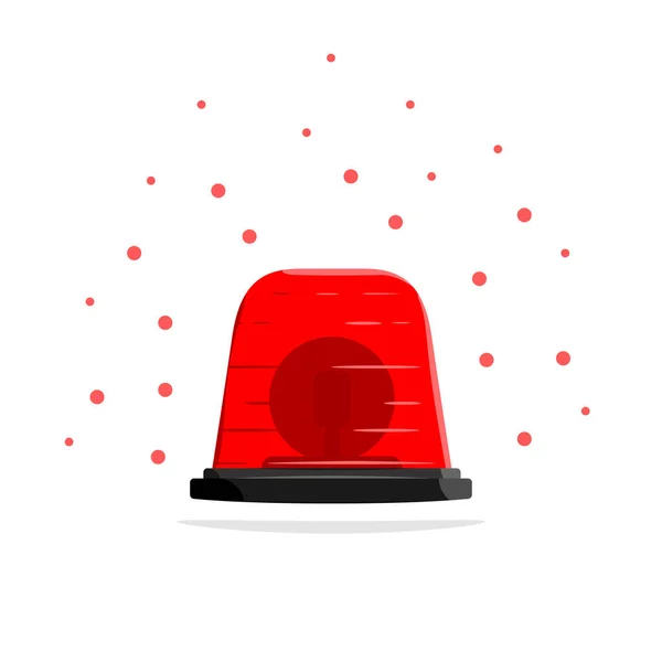 警報通知用の赤い警告灯 ベクトルアイコン — ストックベクタ