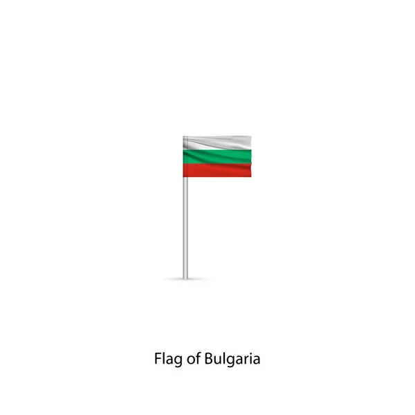 Bandiera Nazionale Della Bulgaria Palo Disegno Vettoriale — Vettoriale Stock