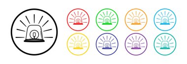 Sinyal ampullerinin simgeleri. Vektör.