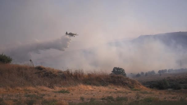 Airtanker menjatuhkan retardant api — Stok Video
