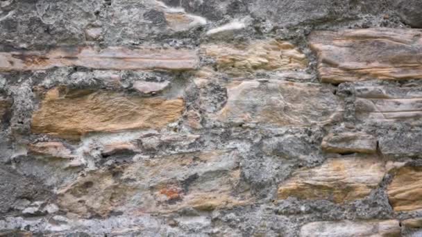 Średniowieczna kamienna fasada ścian — Wideo stockowe