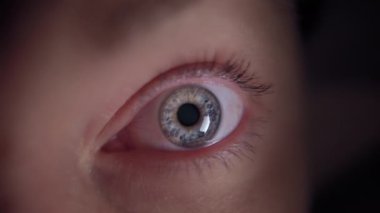 Kadın gözü ardına kadar açılıyor.