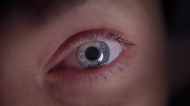 Gri göz ağır çekimde açılıyor.