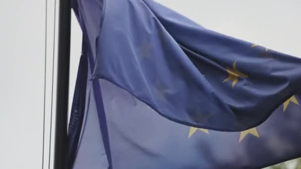 Nahaufnahme der europäischen Flagge — Stockvideo